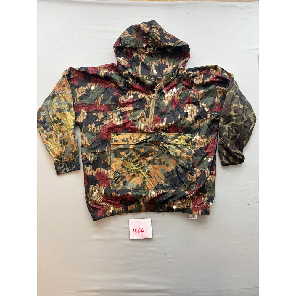 Adidas Pharrell Williams Hu Hiking Camo Windbreaker Jacket Mens Medium Half Zip